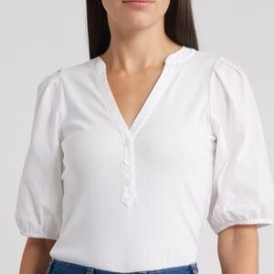 10 Crosby Derek Lam White Puff Sleeve Blouse